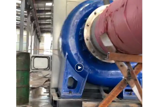 澳门永利6774流量5100立方大型柴油机混流泵机组测试中